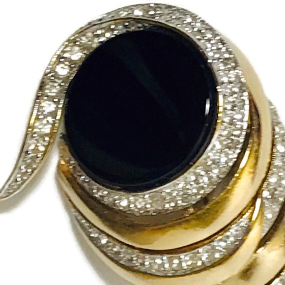 VTG Mid Century PANETTA Glass Rhinestone Brooch - Picture 2 of 6